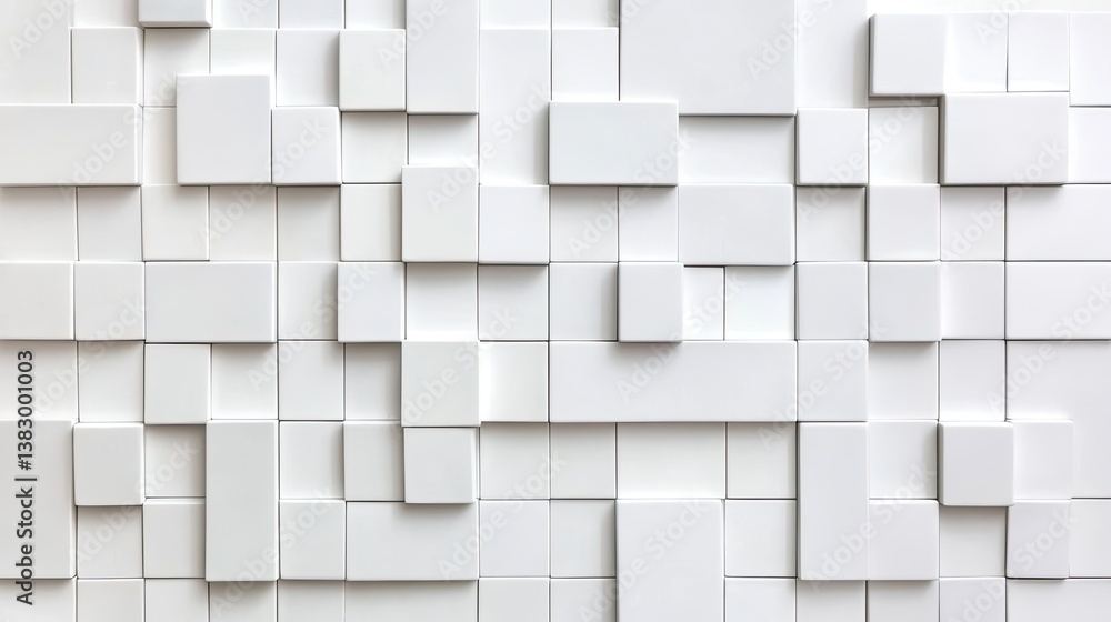 Abstract white ceramic mosaic tile wall texture interior design digital art modern environment close-up view Abstract white ceramic mosaic tile wall texture interior design digital art modern environment close-up view