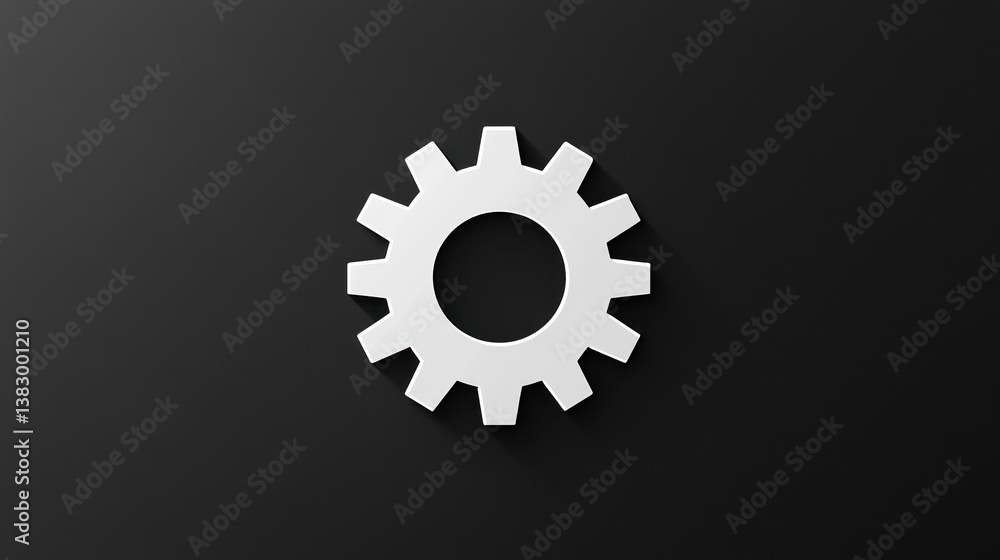 Simple gear icon on dark background, for website use Simple gear icon on dark background, for website use