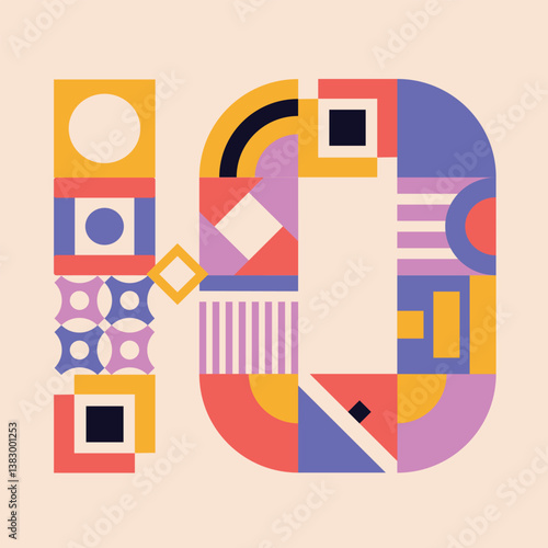 Modern cyrillic bauhaus font, geometric swiss type. Vector alphabet, cyrillic font typography, colorful letters. Brutalism uppercase creative vibrant font