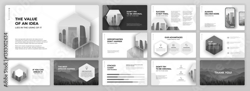 Minimalistic presentation template. Use for creative presentation background, brochure design, website slider, landing page, annual report, company profile, brand guidelines.