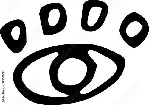 Hand Drawn eye doodle. Sketch style icon. Decoration element. Isolated on white background. Flat design. Vector illustration