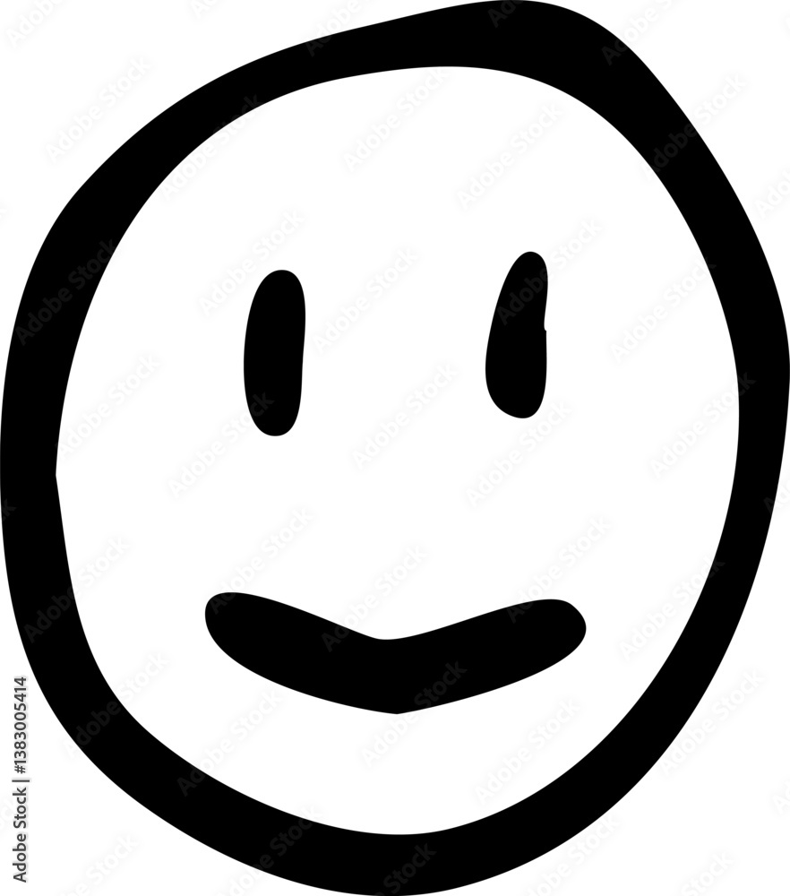 Hand Drawn smile doodle. Sketch style icon. Decoration element. Isolated on white background. Flat design. Vector illustration Hand Drawn smile doodle. Sketch style icon. Decoration element. Isolated on white background. Flat design. Vector illustration