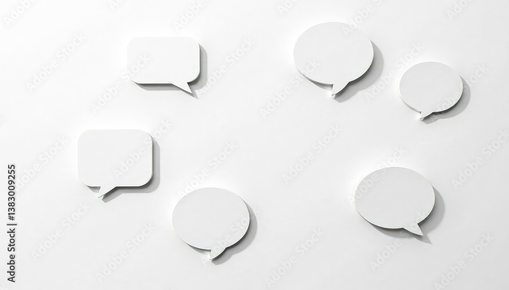 Subtle gray speech bubble pattern on white background , calm, clean Subtle gray speech bubble pattern on white background , calm, clean