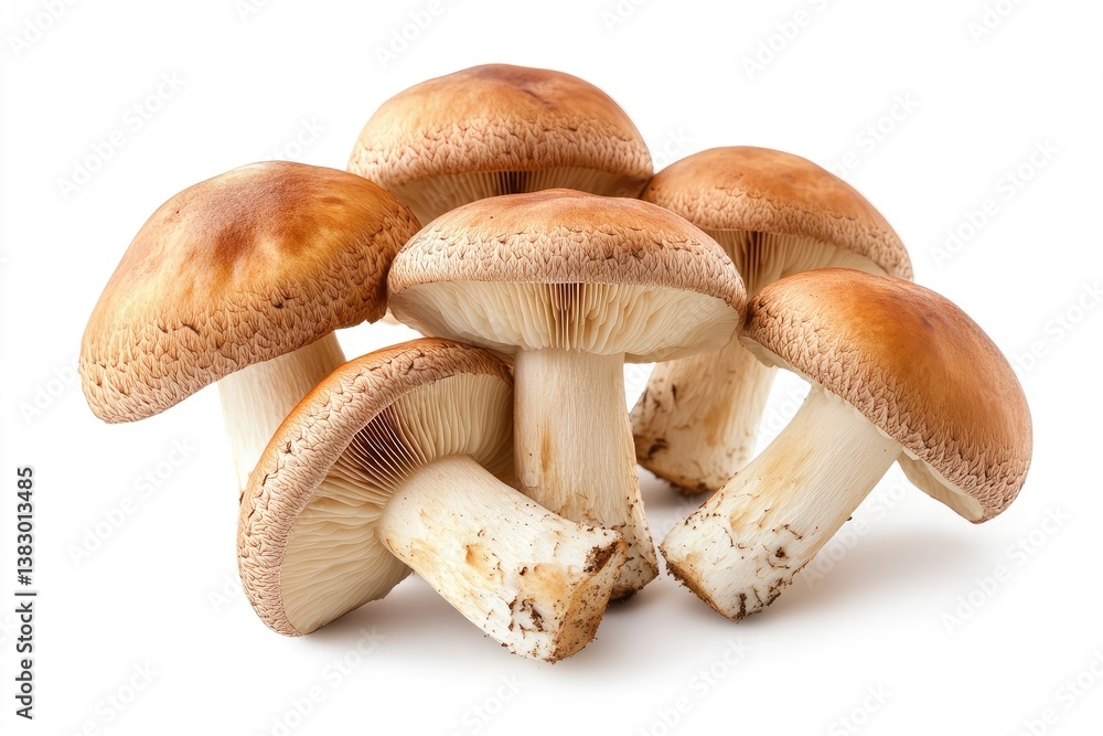 Shiitake Mushrooms Group on White Background for Culinary or Nutritional Use Shiitake Mushrooms Group on White Background for Culinary or Nutritional Use