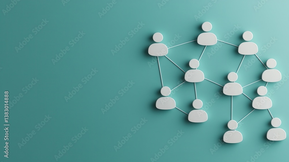 Obraz premium Abstract connectivity network diagram with white nodes and links representing the concept of communication in the field of technology and digital innovation