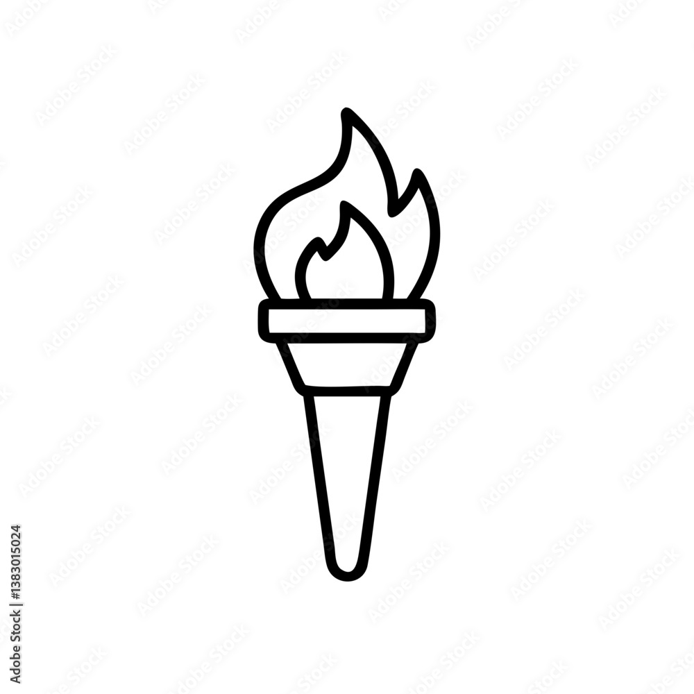 Torch with flames Torch with flames