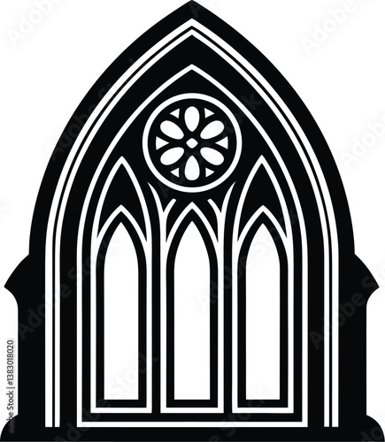 church window vector illustration.