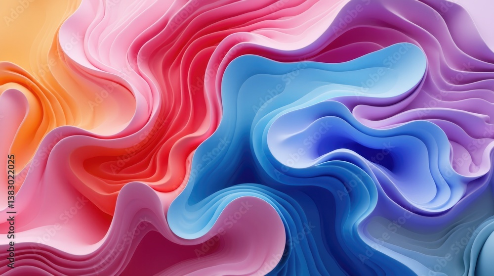 Abstract colorful waves flowing in vibrant pastel shades Abstract colorful waves flowing in vibrant pastel shades