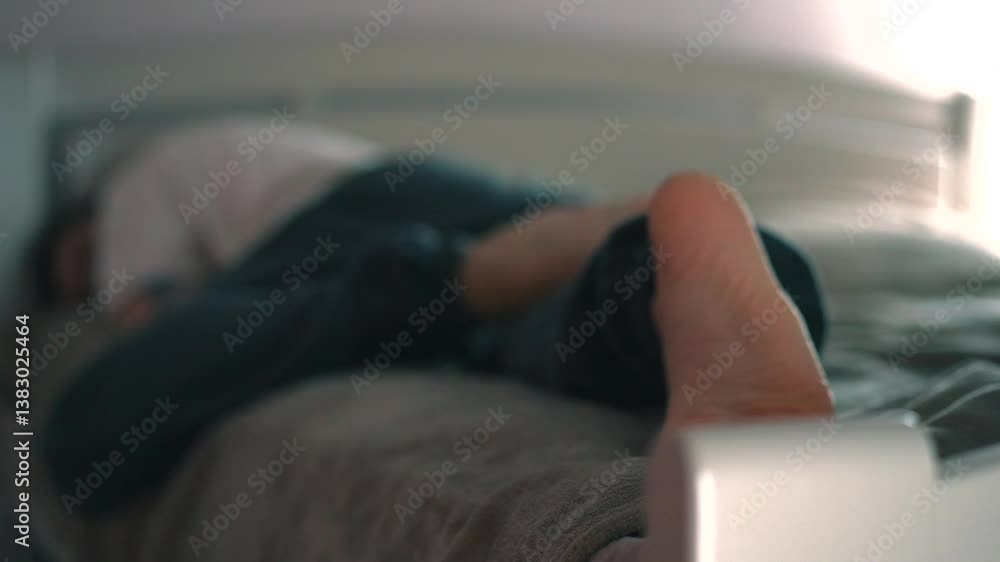 Tired man lying on bed.
Man sleeping on sofa.
Man in trousers resting on bed in bedroom Tired man lying on bed.
Man sleeping on sofa.
Man in trousers resting on bed in bedroom