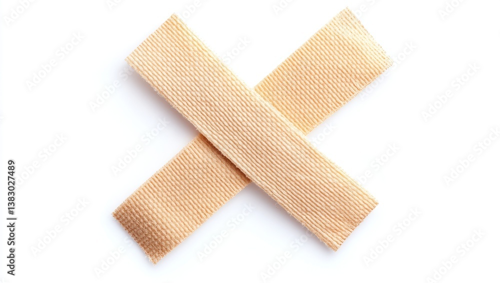 Adhesive bandages crossed over each other Adhesive bandages crossed over each other