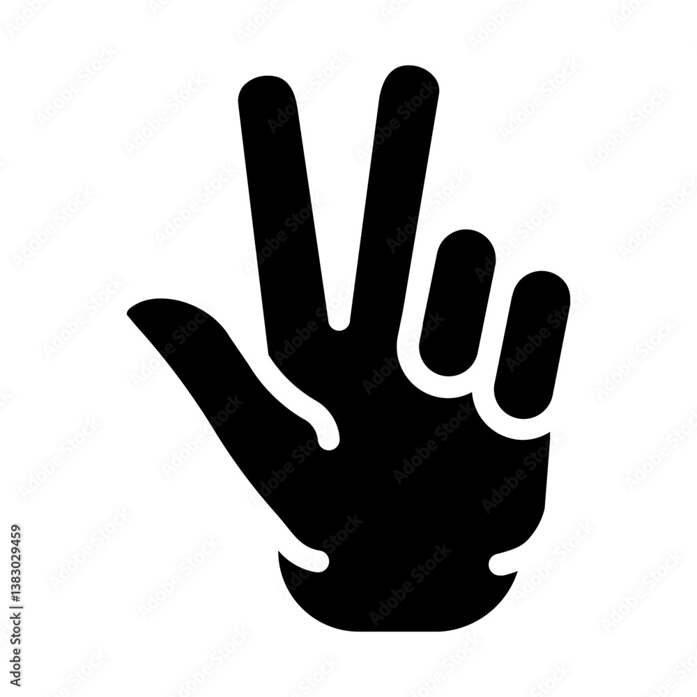 Obraz premium Hand gesture Solid icon