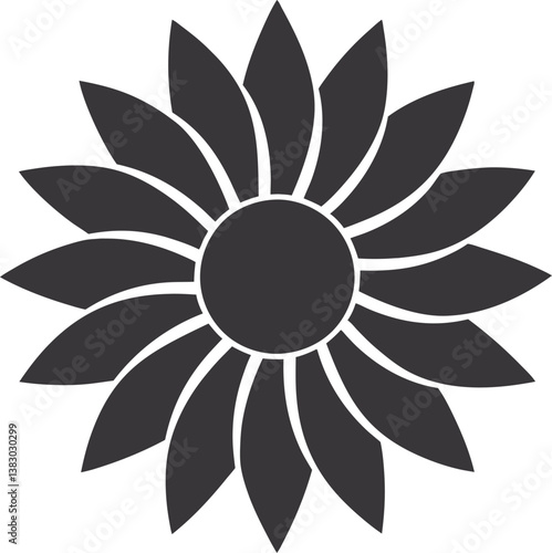 sunflower silhouette vector icon mandala 