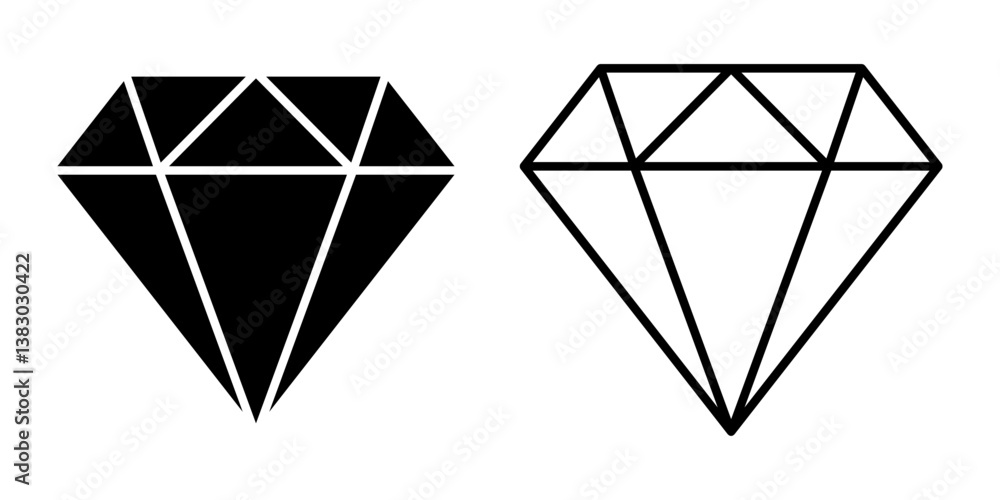 Vector illustration of Diamond icon set isolated on transparent background Vector illustration of Diamond icon set isolated on transparent background