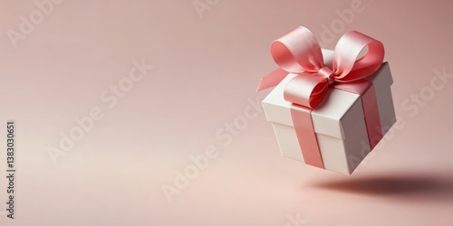 Wallpaper Mural banner caja de regalo minimalista con lazo rosa Torontodigital.ca