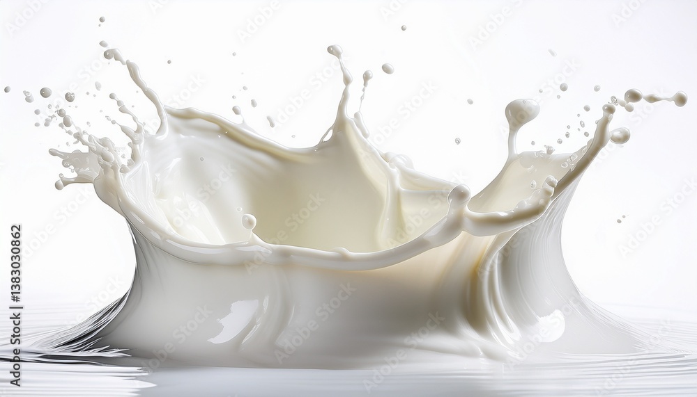 white milk cream splash on white background white milk cream splash on white background