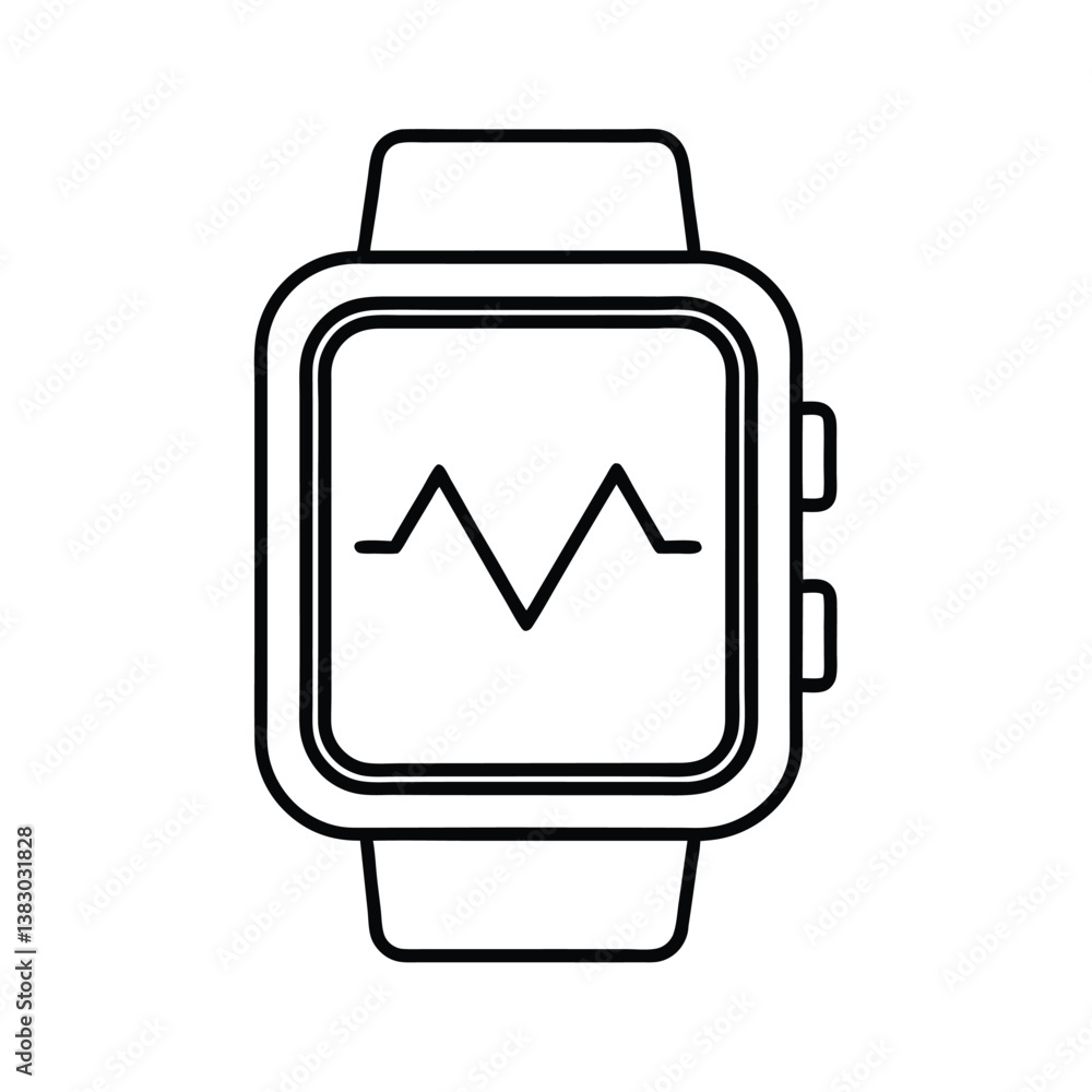 heart rate monitor on a smartwatch. heart rate monitor on a smartwatch.