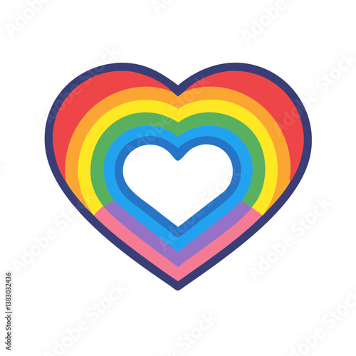 Rainbow heart icon in flat LGBT pride style Free Download Rainbow heart icon in flat LGBT pride style - GFXLoad