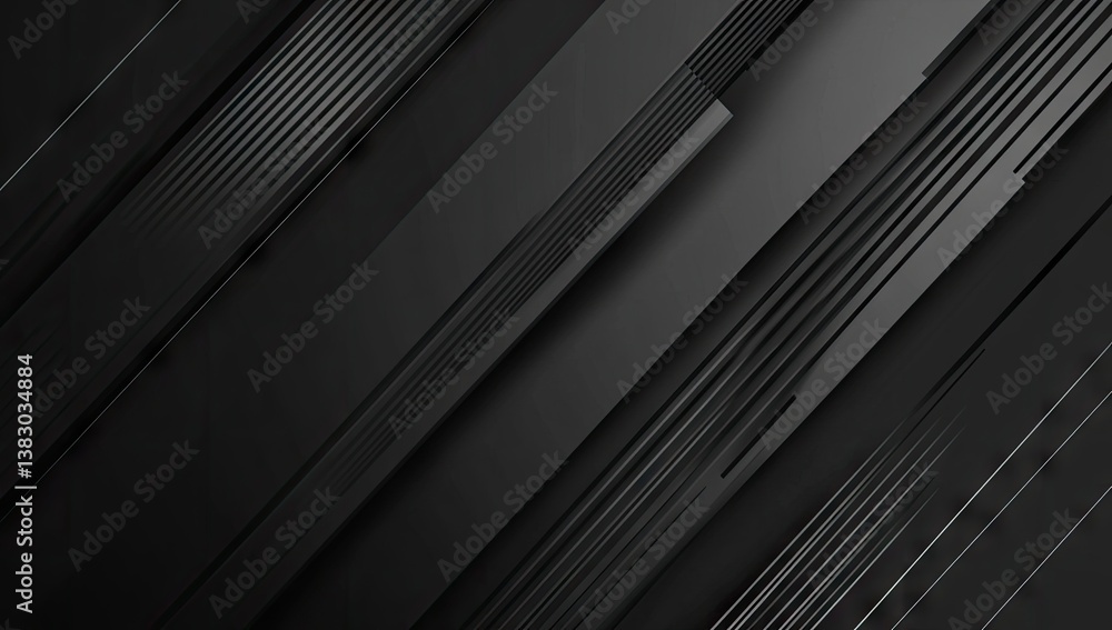 Obraz premium Dark, dynamic abstract background with layered diagonal stripes