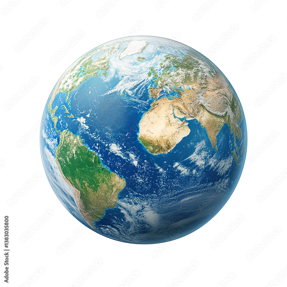 Fototapeta premium Earth planet isolated on transparent background.