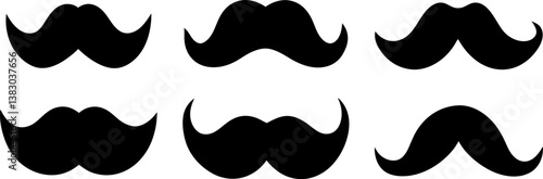 Moustache vector collection & Set of man beard black silhouette vector designs
