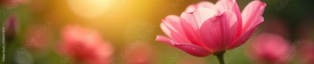 Delicate flower petals unfurl slowly in sunlight, blooms, nature Delicate flower petals unfurl slowly in sunlight, blooms, nature