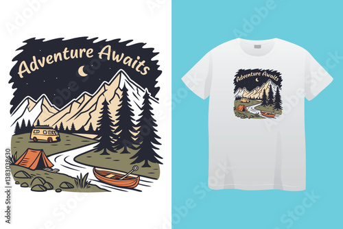 Camping creative t-shirt design vector, Adventure t-shirt design, Outdoor t shirt design, print, Camping logo design vector illustration, CAMPERS GONNA CAMP 