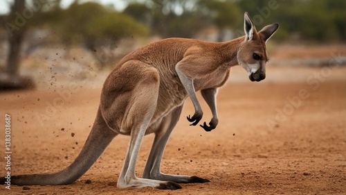strength dominance combat dusty kangaroo boxing outback wildlife powerful muscles flying
