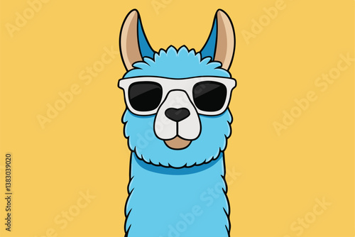 Cool llama with sunglasses funny illustration