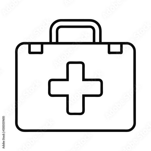 first aid kit icon outline vector in transparent background