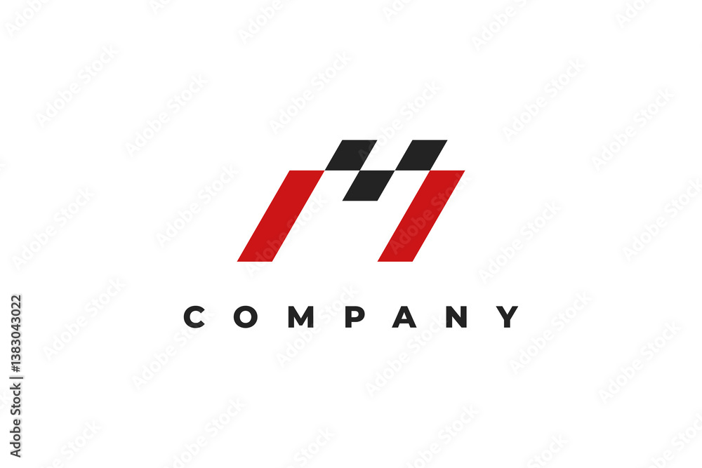 Obraz premium letter m race modern logo