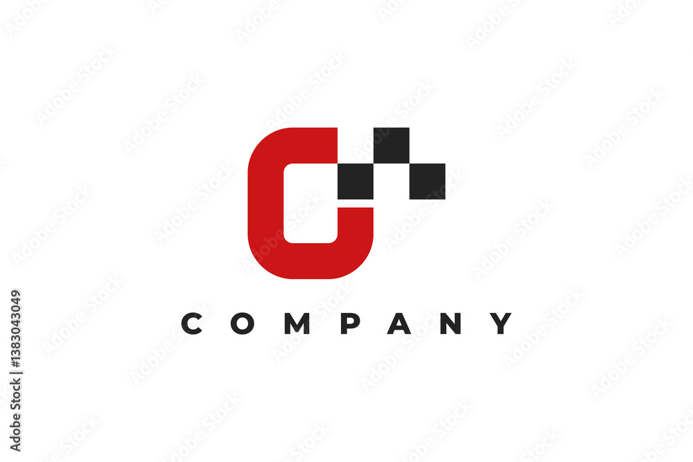 Obraz premium letter o and race modern logo