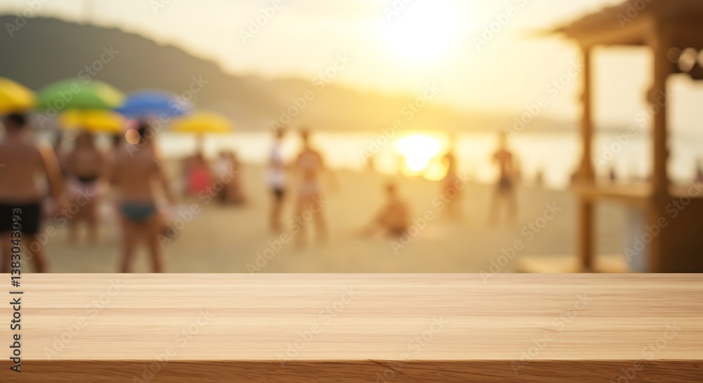 Obraz premium Golden Hour Beachscape AI Generated