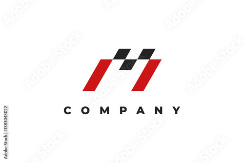 letter m race modern logo