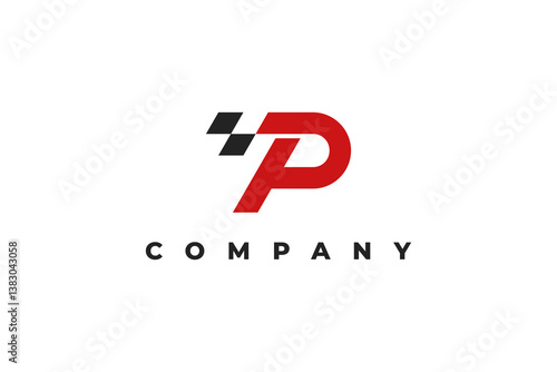 letter p and race modern logo