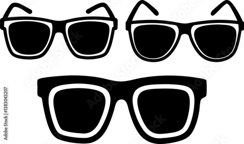 Sunglass vector collection & Set of sunglasses silhouette vector designs
