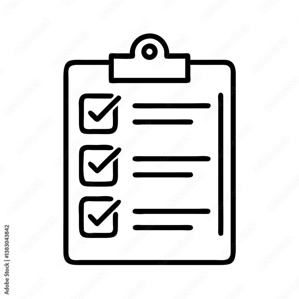 Checklist clipboard icon for task management and to do list planning and organization process in business Checklist clipboard icon for task management and to do list planning and organization process in business