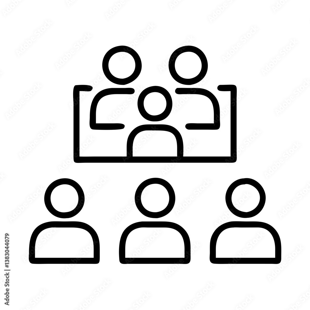 Online meeting conference video call remote work team collaboration virtual communication icon vector design Online meeting conference video call remote work team collaboration virtual communication icon vector design