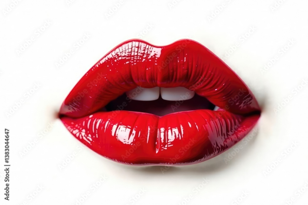 Bold crimson lipstick smear against stark white, texture, dramatic Bold crimson lipstick smear against stark white, texture, dramatic