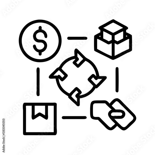 Supply chain management logistics process optimization and distribution of goods and services system