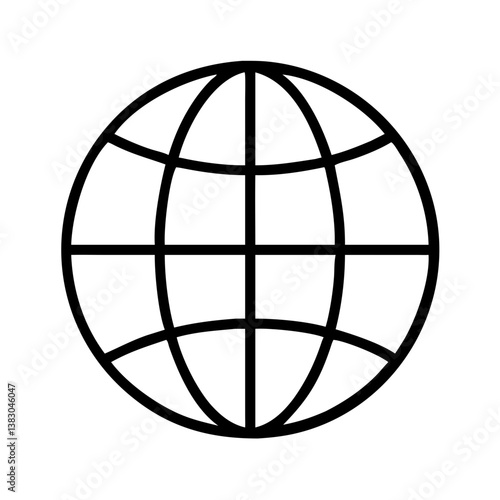Globe earth world map vector icon for geography and global network connection internet symbol design element
