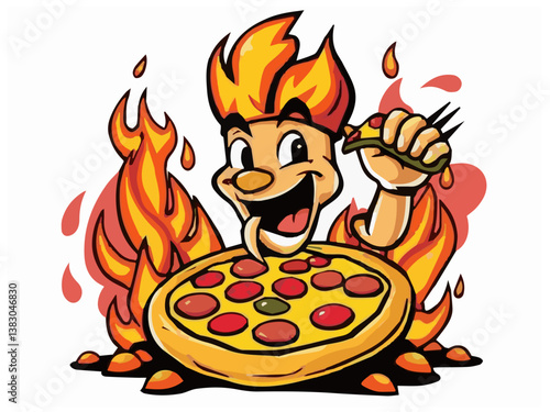 Pizza on fire