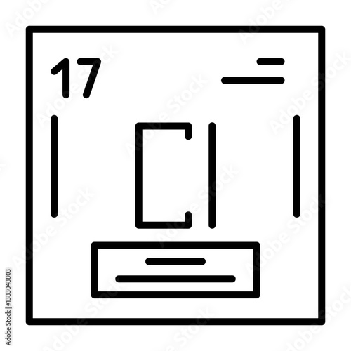Chlorine Outline Style Icon