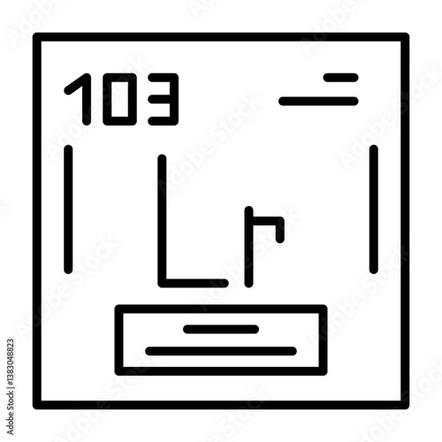 Tablou pe pânză Lawrencium Outline Style Icon