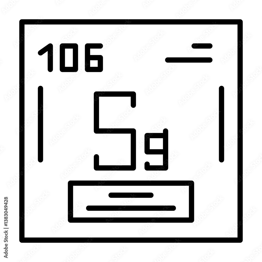 Seaborgium Outline Style Icon
