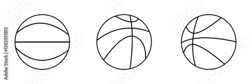 Basketball ball icons set. Basketball ball clipart bundle. Vector illustration.