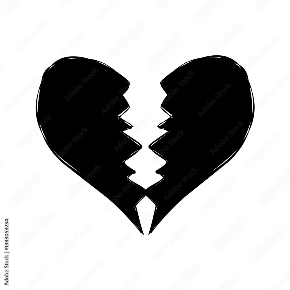 broken heart silhouette broken heart silhouette