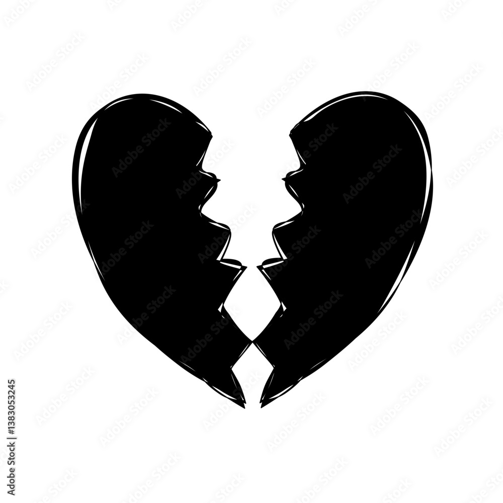 broken heart silhouette broken heart silhouette