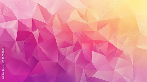 Abstract Pink and Yellow Triangular Pattern Background