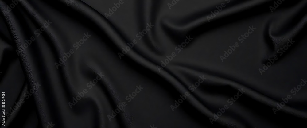 Obraz premium Abstract Black Fabric Texture: Draped and Elegant Dark Textile Background