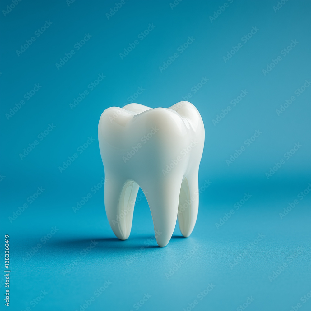 3D tooth on blue background 3D tooth on blue background